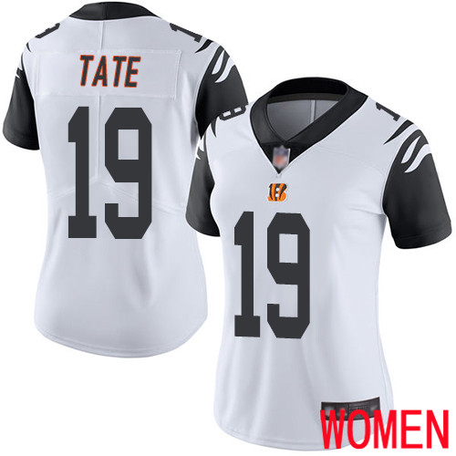 Cincinnati Bengals Limited White Women Auden Tate Jersey NFL Footballl #19 Rush Vapor Untouchable->women nfl jersey->Women Jersey